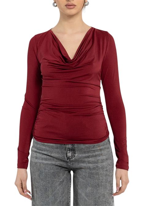 Cowl-neck sweater in shiny jersey VALENTINA RIO | sweaters | V4274/01575